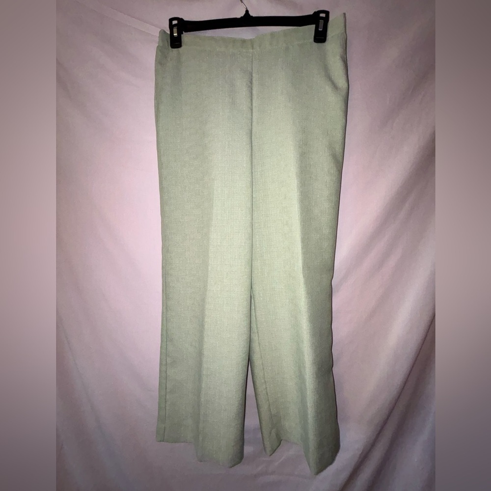 Alfred Dunner Green Wide-Leg Trousers